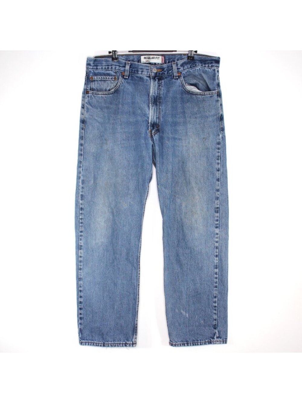 Levis Mens 38 x 30 505 Regular Straight Blue Jeans K729